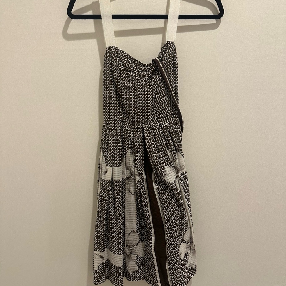 Eden and Esyllte Anthropologie Black and White Patterned Dress